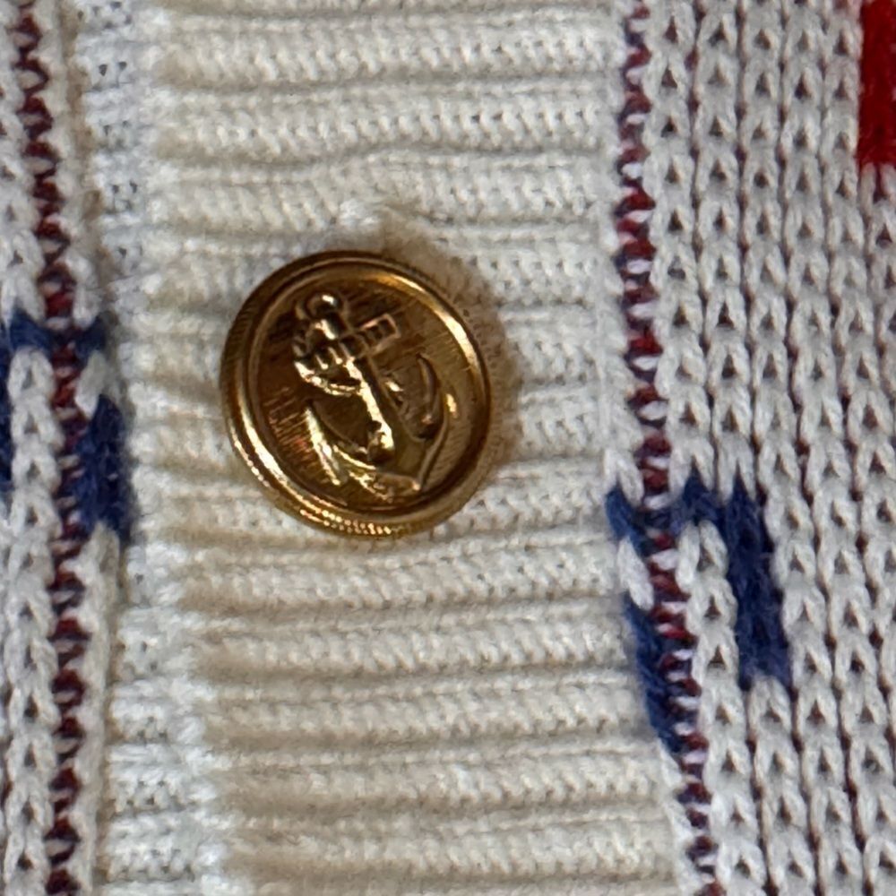 Vintage Touchy Subject Sailor Nautical Design Cardigan size‎ L - Picture 6 of 9